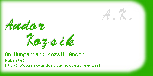 andor kozsik business card